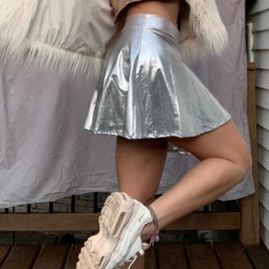 Silver alien festival skirt